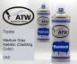 Preview: Toyota, Medium Gray Metallic (Cladding Color), 1A3: 400ml Sprühdose + 400ml Klarlack - Set, von ATW Autoteile West.